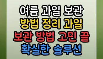 여름 과일 보관 방법 정리 과일 보관 방법 고민 끝 확실한 솔루션 여름 과일 보관 방법 정리 과일 보관 방법 썸네일