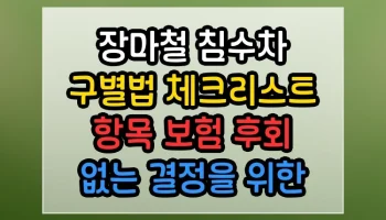 장마철 침수차 구별법 체크리스트 항목 보험 썸네일