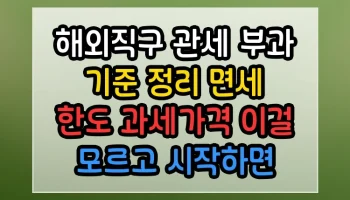 해외직구 관세 부과 기준 정리 면세 한도 과세가격 이걸 모르고 시작하면 낭패 해외직구 관세 부과 기준 정리 면세 한도 과세가격 썸네일